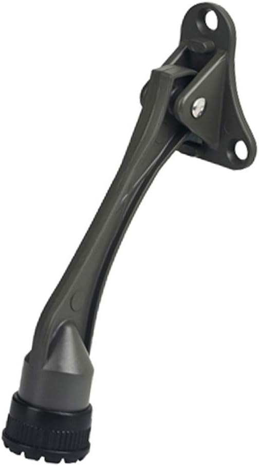 Door Stopper, Kick Down Door Stops for Heavy Doors, with Rubber Tip and Spring Lever, Adjustable, Easy to Set Down and Release, 4-Inch, for Wide Doors (4inch x 2pack, Dark Grey)