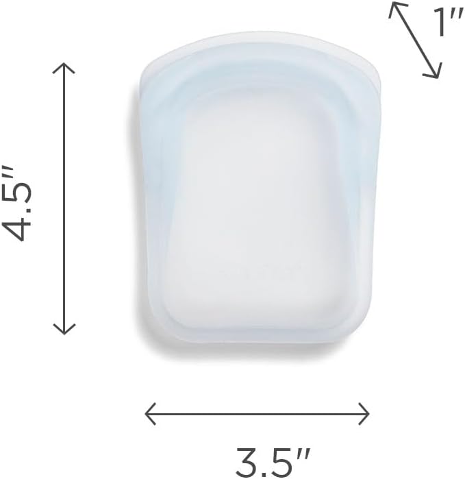 Stasher Premium Silicone Reusable Food Storage Pocket Bag, Aqua, Microwave, Sous Vide, Dishwasher, Oven and Freezer Safe, BPA Free, Leak-free, Eco-friendly, 4 Oz (Pack of 2)