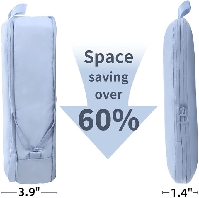 tianzong Compression Packing Cubes for Suitcases, Luggage Organizer Bags Set for Travel (Grey, 2 Pack Large)