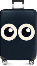 ANNA QUEEN Navy Blue Cartoon Eyes Luggage Cover, Funny Suitcase Protector for 28-30 Inch Luggage, Stretchable & Washable Travel Cover, Cute, Durable & Easy to Spot