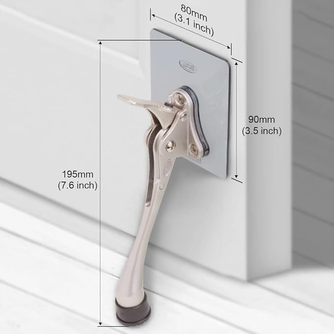 One-Touch Doorstop Adhesive Bracket (White, 6inch x 2pack)