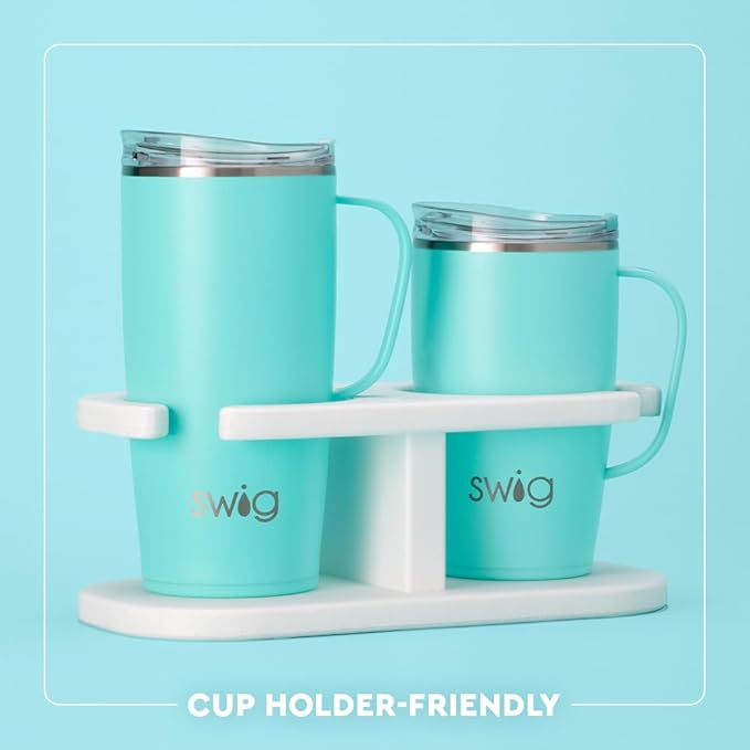 Swig Life 22oz Travel Mug, Insulated Tumbler with Handle and Lid, Travel Coffee Mug, Cup Holder Friendly, Stainless Steel 22 oz Tumbler, Reusable Insulated with Lid (South Carolina)