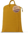 LFH Home Cotton Canvas Large Laundry Bag with Handle, Heavy Duty Drawstring Closure Washable Laundry Bags, School Travel, Home, Hotel, College Dorm, Organizer Sack, Toys Clothes 24x36-Yellow