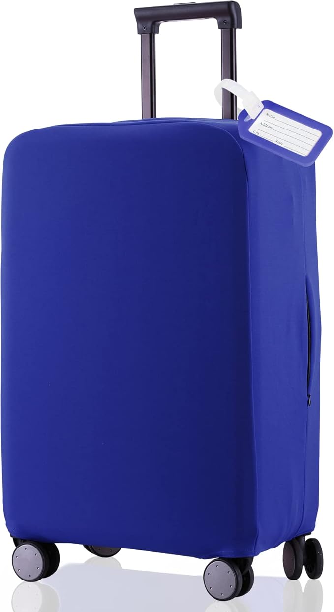 Travel Luggage Cover Suitcase Protector Scratch-Resistant Fit 19-31 Inch Suitcase, Not Included Suitcase (Blue, XL(28-29 inch))