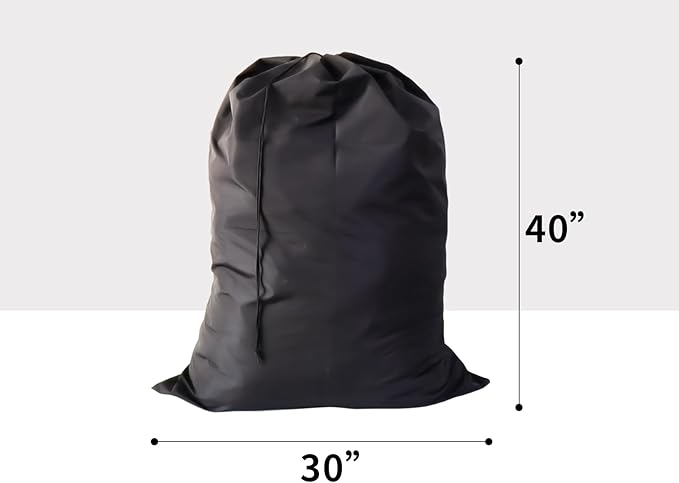 Extra Large Laundry Bag 18 Pack, Travel Laundry Bags with Drawstring Closure, 30"x40", for college, dorm, apartment dwellers (18Pcs Black)