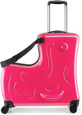 AO WEI LA OW Duffel Bag for Kids Ride-On Suitcase Carry-On Luggage with Wheels (Fuchsia, 24 Inch(suggest 6-12 years old))