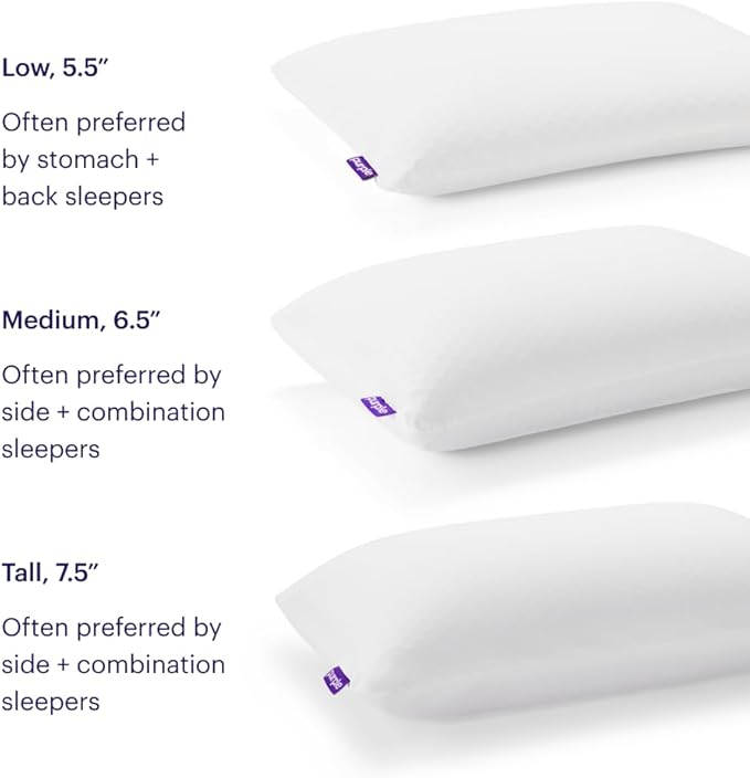 Purple Harmony Pillow - Standard Tall, Greatest Pillow Ever Invented, 360º Hex Grid & Talalay Latex Core - No Pressure Support, Stays Cool, Luxurious Comfort