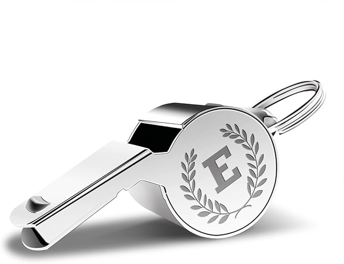 Letters Coach Gifts, Whistle for Coaches, Whistle Emergency, Thank You Coach Gifts, Coaches Whistle with Lanyard Cheer Coach Gift for Men Women Teachers Referees School Sports Coach Outdoor, Letter E