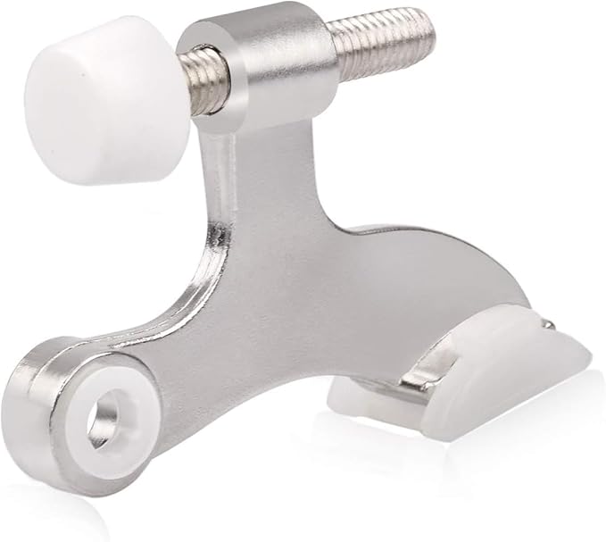 HOMOTEK 36 Pack Hinge Pin Satin Nickel Door Stopper,Adjustable Deluxe Heavy Duty Door Stopper 2-1/2"x1-3/4,with White Rubber Bumper Tips…