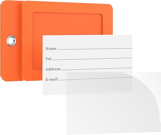 Gostwo 2 Pack Luggage Tags for Suitcases, 26 Initial Letter Travel Luggage Baggage Identification Labels ID Tag Fully Bendable Tags with Stainless Steel Loop (Orange) (Letter T)