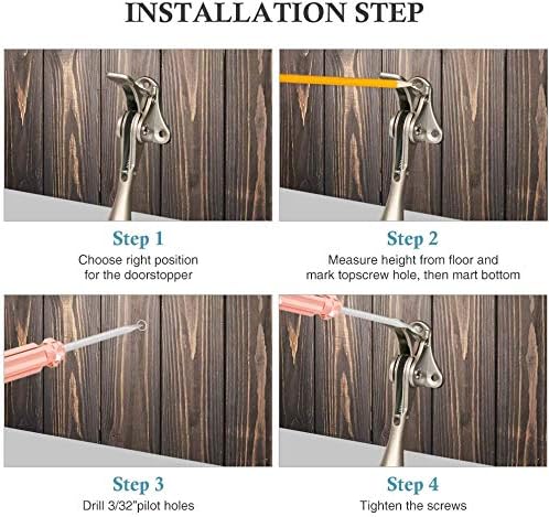 Door Stopper, One-Touch semi-Automatic Metal Door Stopper, with Non-Slip Rubber Tip for Wood, Concrete, Tiled, and Carpeted Floors (4inch x 1pack, Dark Grey)