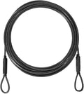3.3mm (1/8 Inch) Outdoor Travel Stainless Steel Security Cable-20ft Luggage Lock Safety Wire Flexible Steel Wire Rope with Double Loop Safety for Luggage, Bike, Lock (Black, 20ft-(1Pack)