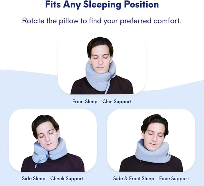 C CUSHION LAB Travel Pillow, Award-Winning Patented Ergonomic Design for Chin & Neck Support Memory Foam Neck Pillow, Compact Airplane Pillow for Traveling, Flight, Car (Hunter Green, Large)