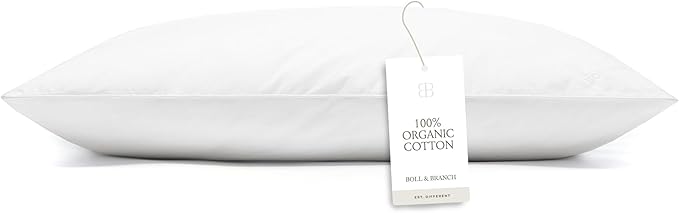 BOLL & BRANCH Down Alternative Pillow - Soft, King - Cooling Shell - Hypoallergenic Primaloft Luxury Down Alternative Fill - Superior Support