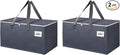 2 Pack Extra Large 93L Moving Bags, 60lb Heavy Duty Moving Totes with Triple-layered Thickening Technology, Strong Zippers & Handles, Easy Open Lids, Water-Resistant, Storage Totes, Fold Flat