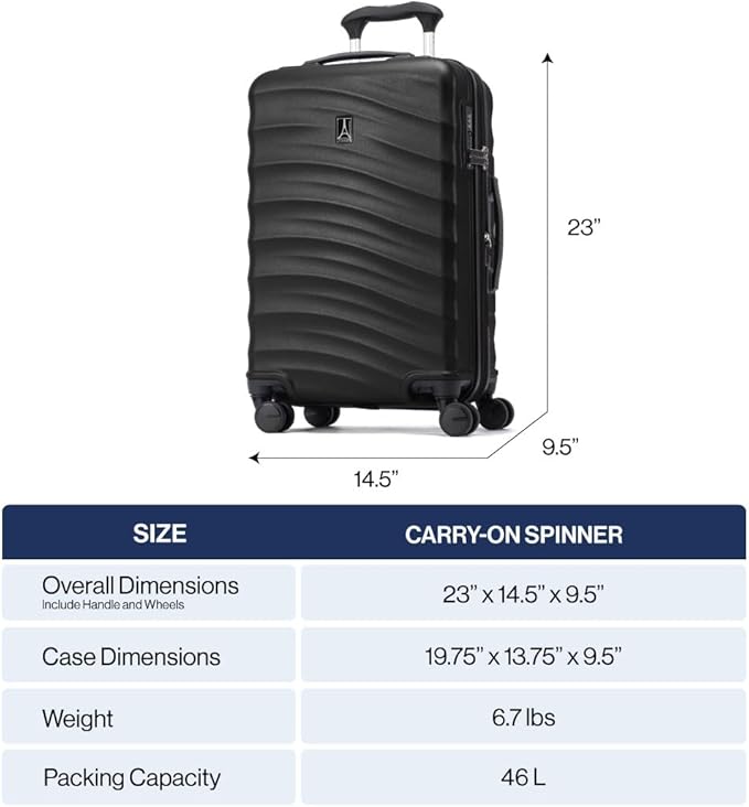 Travelpro Maxlite Air V2 Hardside Expandable Carry on Luggage, 8 Spinner Wheels, Lightweight Hard Shell Suitcase, TSA lock, Ensign Blue, Carry On 21-Inch