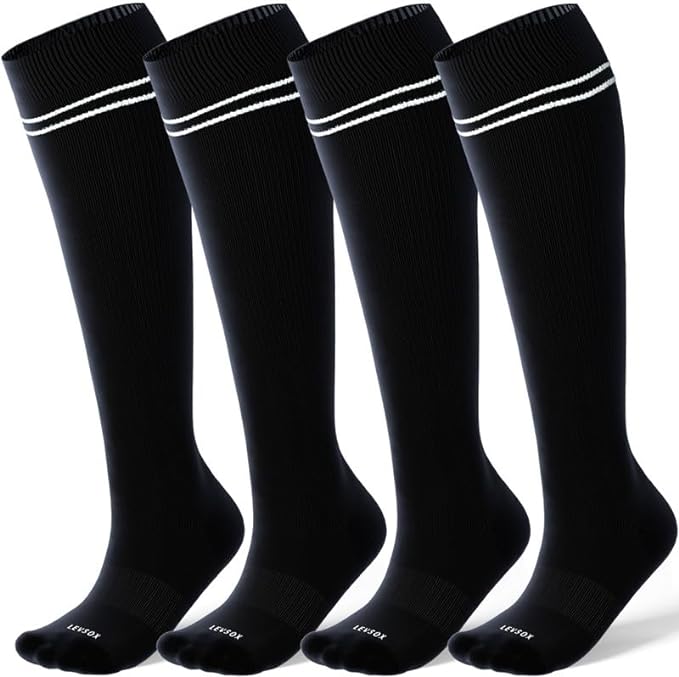 LEVSOX Compression Socks for Pregnant Women 20-30 mmHg Knee High Cute Funny Mens Supports Socks for Nurses, Medical, Travel