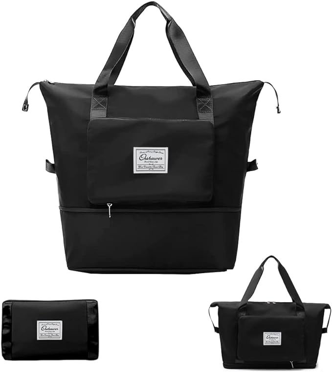 Large Capacity Foldable Travel Bag Expandable Portable Carry on Bag Dry&Wet Separation Sports Duffel Bags