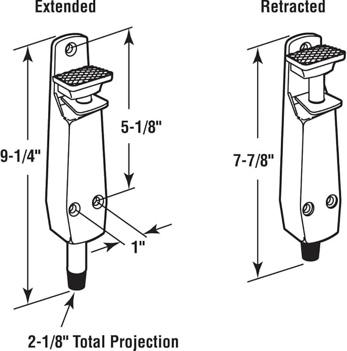 Pacific Doorware Heavy Duty Spring Loaded Step Down Push On Door Holder/Stopper (1, Duronotic)