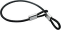 5 Pcs 5mm Wire 24 inch Vinyl Coated Stainless Steel Cable with Loops Short Wire Rope Lanyard Lock Security Chain Link for Outdoor Gates, Black(5mm x24inch)