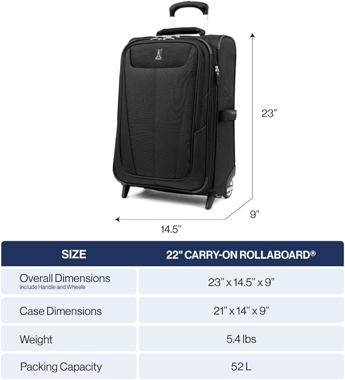 Travelpro Maxlite 5 Softside Expandable Upright 2 Wheel Carry on Luggage, Lightweight Suitcase, Men and Women, Champagne, Carry On 22-Inch