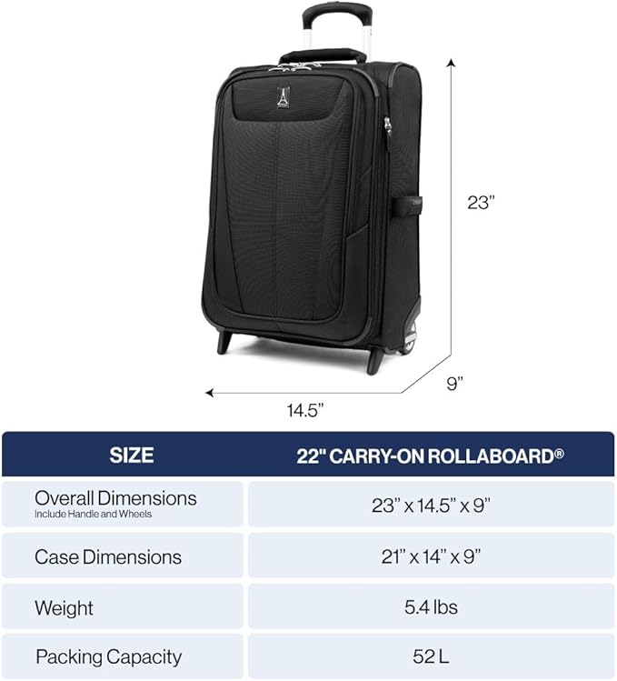 Travelpro Maxlite 5 Softside Expandable Upright 2 Wheel Carry on Luggage, Lightweight Suitcase, Men and Women, Slate Green, Carry On 22-Inch