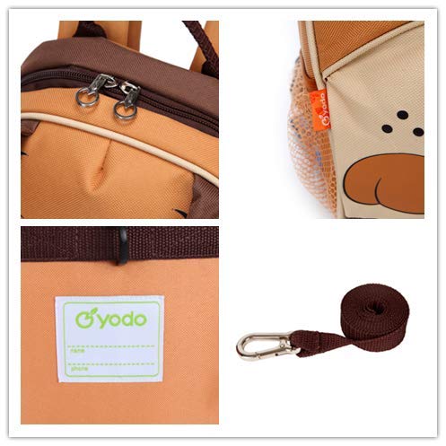 yodo Kids Insulated Toddler Backpack with Safety Harness Leash and Name Label - Playful Preschool Lunch Boxes Carry Bag, Dog