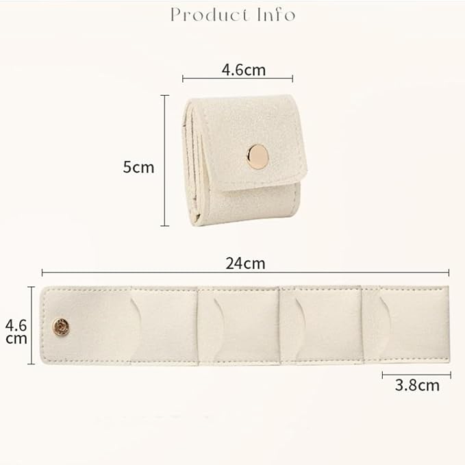 Mini Travel Jewelry Bag, 2025 New Travel Jewelry Case Organizer, Portable Foldable Compartment Auxiliary Mini Travel Jewelry Roll Bag With Buckle For Small Jewelry Earrings, Rings, Necklaces (F)