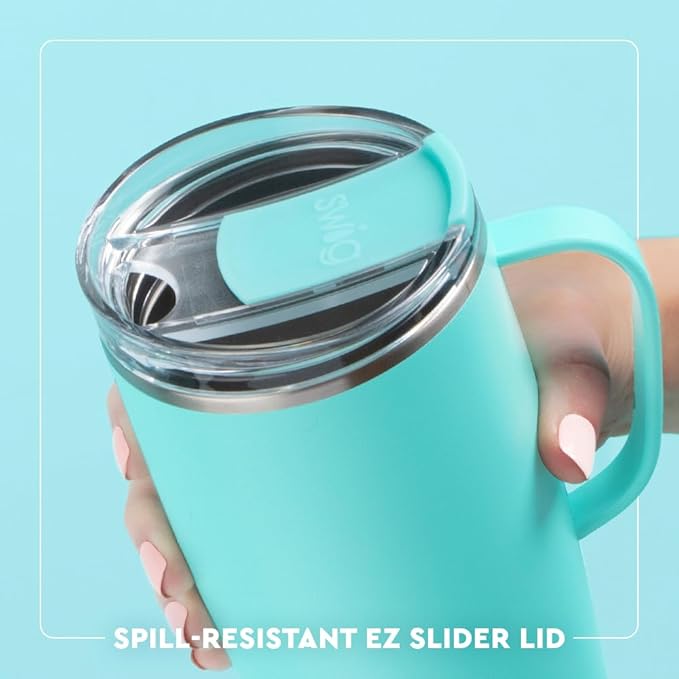 Swig Life 22oz Travel Mug, Insulated Tumbler with Handle and Lid, Travel Coffee Mug, Cup Holder Friendly, Stainless Steel 22 oz Tumbler, Reusable Insulated with Lid (New Jersey)