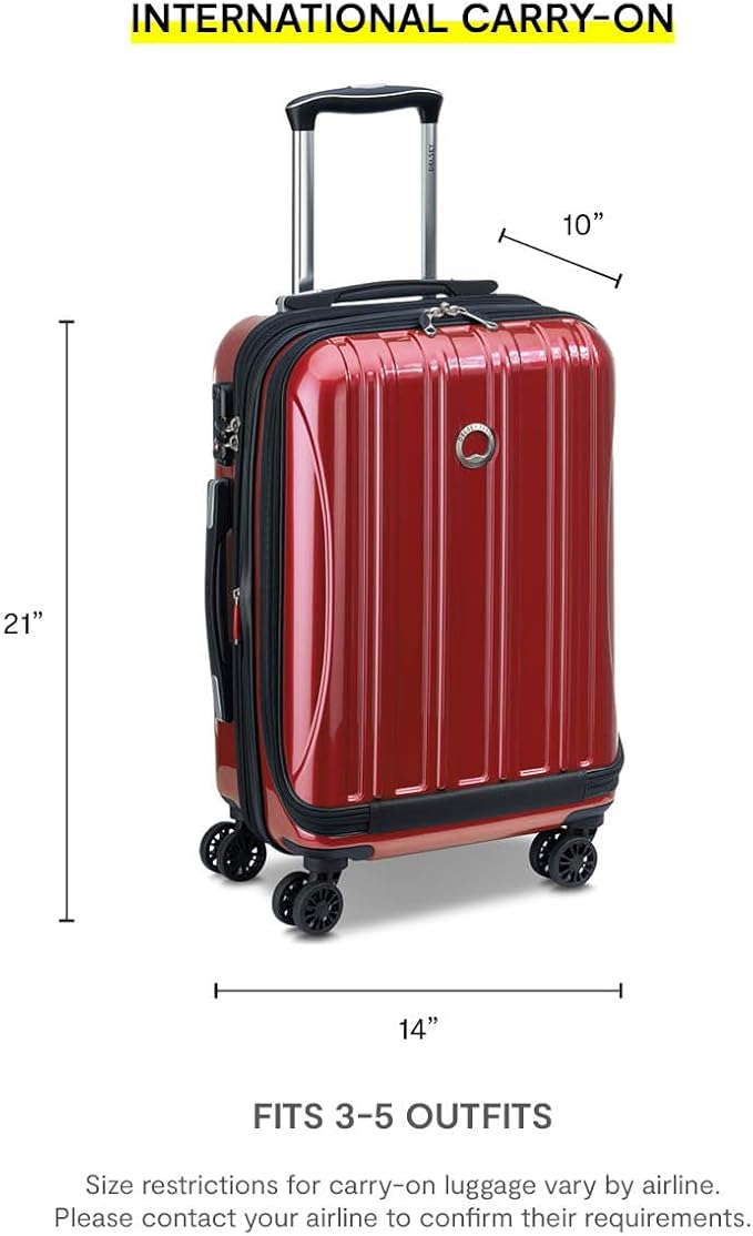 DELSEY PARIS Helium Aero Hardside Expandable Luggage with Spinner Wheels, Black, Carry-On 19 Inch