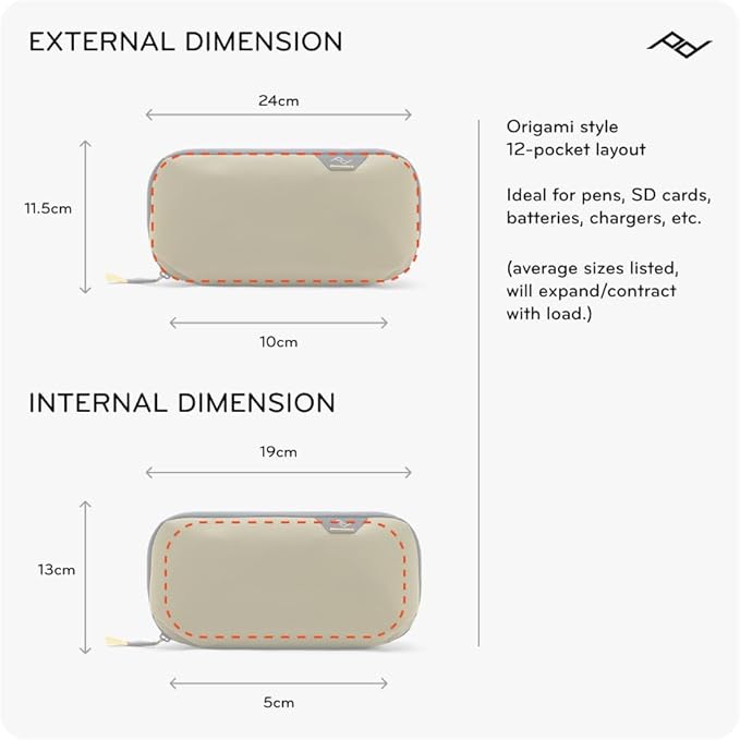 Peak Design Small Tech Pouch, Kelp, Electronics Organizer for Travel or Everyday Carry, Origami-Style Storage, Cable Pass-Through, Weatherproof Recycled Nylon, Gear Carry Bag for Men and Women