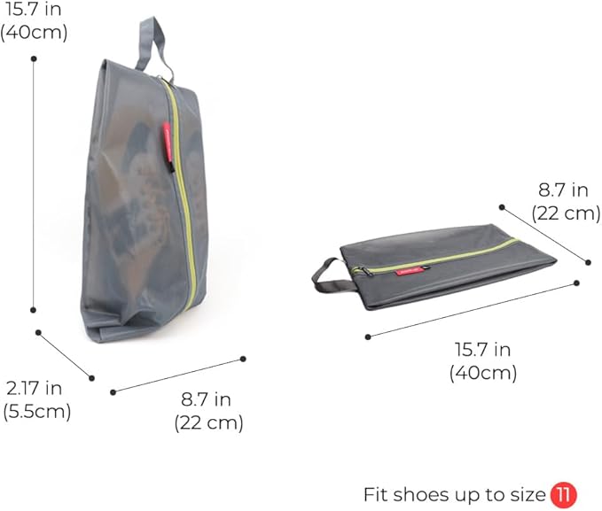 pack all Shoe Bag for Travel, Water-Resistant Shoe Pouch for Gym, Odor-Resistant Soccer Cleats Bag for Sport (Grey, 1-Pack)