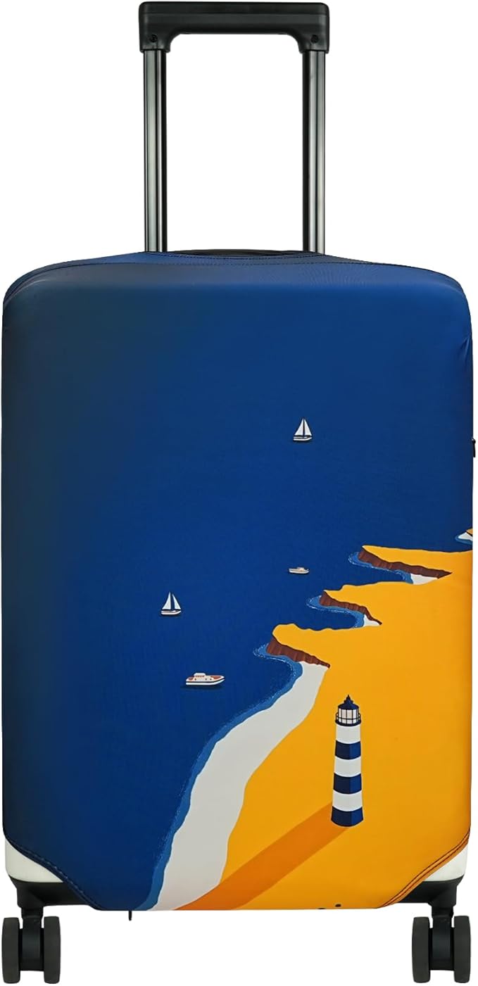 HYPER VENTURE Washable Luggage Cover - Fashion Suitcase Protector Fits 18-22 Inch Luggage (Lighthouse, S)