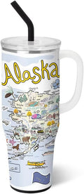 Swig Life 40oz Mega Mug, 40oz Tumbler with Handle and Straw, Extra Large Insulated Tumblers, Cup Holder Friendly Travel Mug (Alaska)