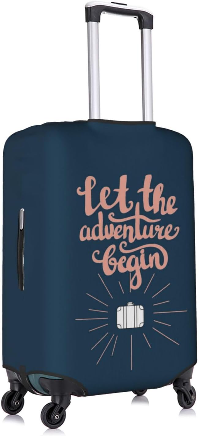 Let The Adventure Begin Luggage Cover Washable Suitcase Protector, Luggage Tag Travel Birthday Gifts For Men Women (S 18-21 Inch Luggage)