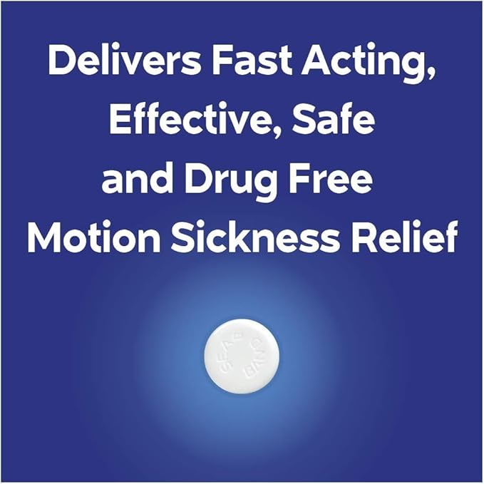 Sea-Band Anti-Nausea Acupressure Wristband for Motion & Morning Sickness - 1 Pair Navy Blue