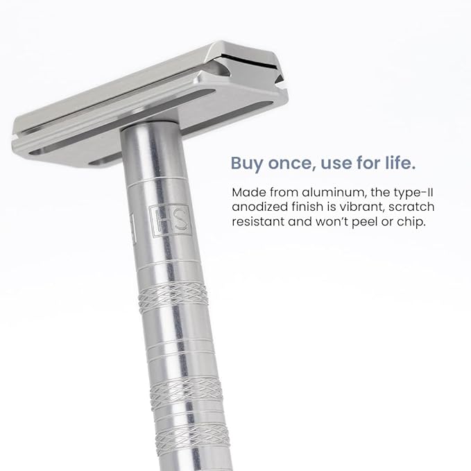 Henson Shaving Razor - Copper Double Edge Safety Razor with 5 Spare Blades - 30° Angled Precision With Superior Blade Rigidity- Reusable Single Blade Razors For Men and Women - Mild Aggression