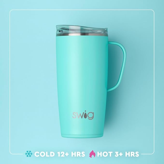 Swig Life 22oz Travel Mug, Insulated Tumbler with Handle and Lid, Travel Coffee Mug, Cup Holder Friendly, Stainless Steel 22 oz Tumbler, Reusable Insulated with Lid (Mississippi)