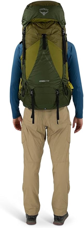 Osprey Atmos AG LT 50L Men's Backpacking Backpack, Black, L/XL