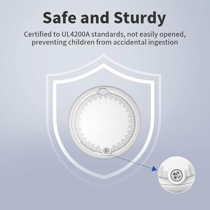 4 Pack Smart Tag Tracker Works with Apple Find My, IP65 Waterproof and Replaceable Battery, Bluetooth Tracker Item Locator for Key Pet Wallet Backpack Luggage, White (iOS 14.6 or Above)