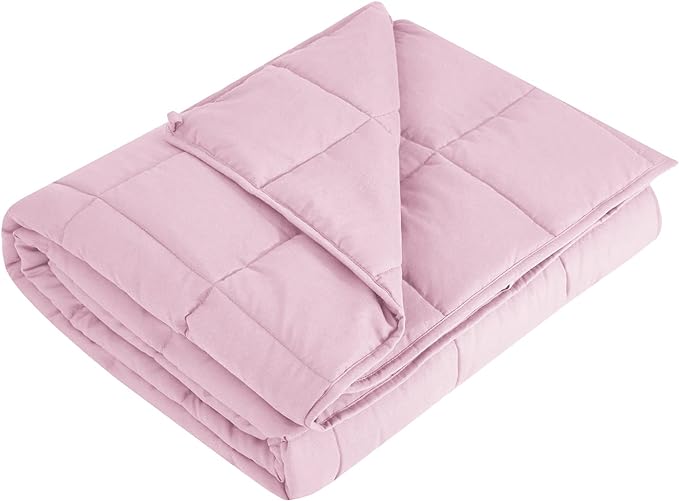 L'AGRATY Weighted Blanket - 60"x80" 20lbs Cooling Breathable Heavy Blanket Microfiber Material with Glass Beads Big Blanket for Adult All-season Summer Fall Winter Soft Thick Comfort Blanket