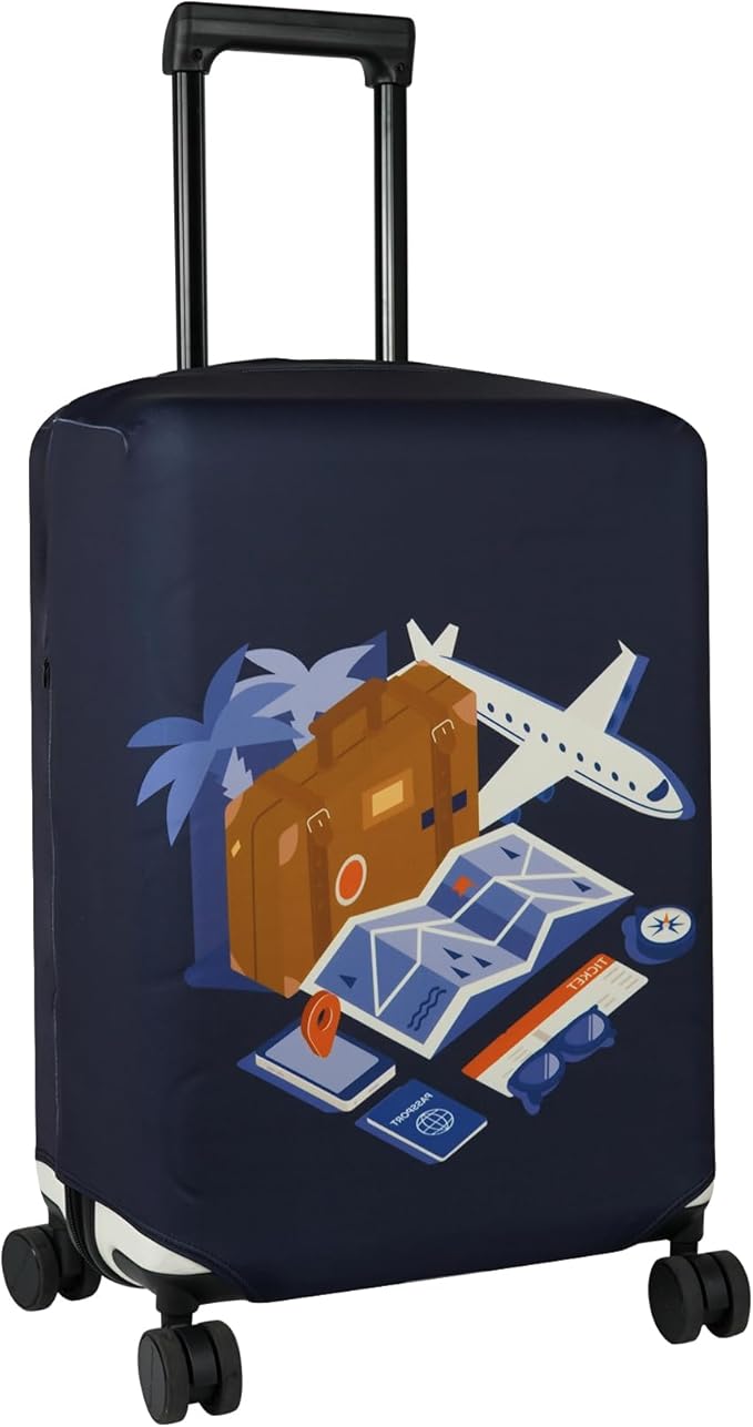HYPER VENTURE Washable Luggage Cover - Fashion Suitcase Protector Fits 18-22 Inch Luggage (Journey, S)