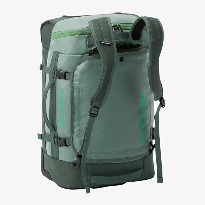 Eagle Creek Cargo Hauler XT Wheeled Duffel - Wheeled Backpack Duffel - Deployable Backpack Straps - Lockable U-Lid & Easy Access Compartment - Duck Green