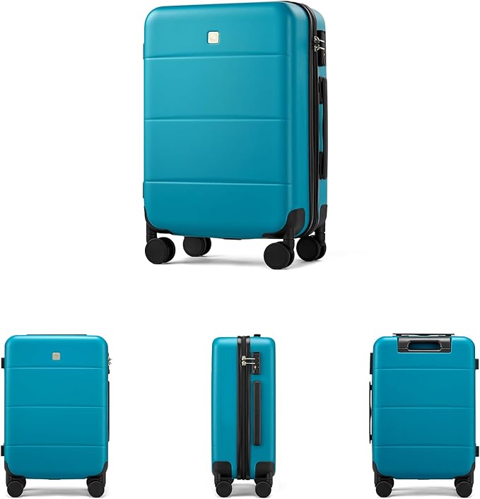Hanke 2 Piece Hard Shell Luggage Sets with Spinner Wheels Carry On suitcase Set Checked Medium Luggage Lightweight Travel Luggage for Men Women(20/26 Inch, Caribbean Blue)