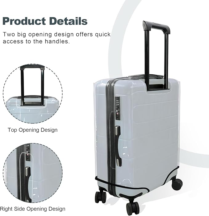 HYPER VENTURE Clear PVC Luggage Cover Full Transparent Suitcase Protector Fits 28 Inch Luggage, L