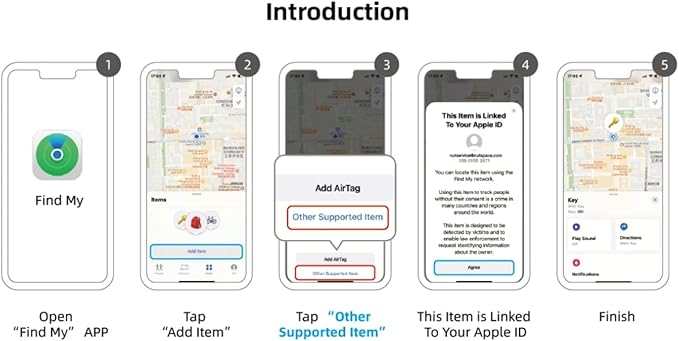 Air Tags-2 Pack Bluetooth Item Finders Work for Apple Find My APP(iOS Only) Tracker Tags for Keys, Luggage, Backpack, Smart Tag with Lanyard