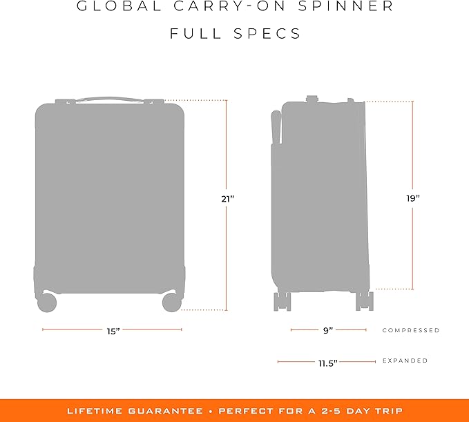 Briggs & Riley 21" Global Carry On Expandable Spinner - Luggage for International Travel, Suitcases with Wheels, Softside Rolling Bag for Men & Women, Self-Repairing Zipper- Baseline Collection, Olive
