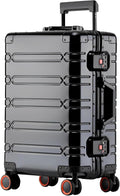 WEICHEN All Aluminum Magnesium Carry On Luggage 22x14x9 Airline Approved 20 Inch Hard Shell Suitcase with Spinner Wheels and TSA Lock