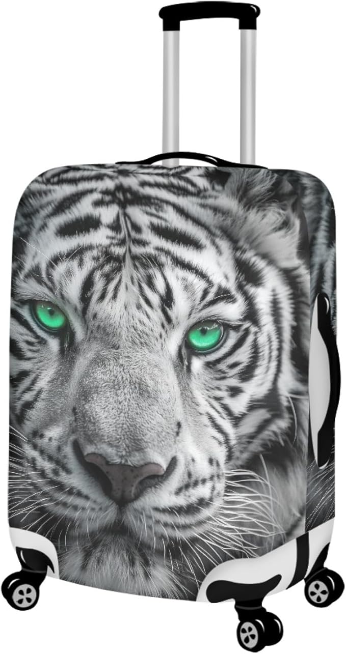 Tiger Animal 3D Printed Travel Luggage Suitcase Cover 30-32 Inch Cover Spandex Suit Case Protector for Carry On Luggage
