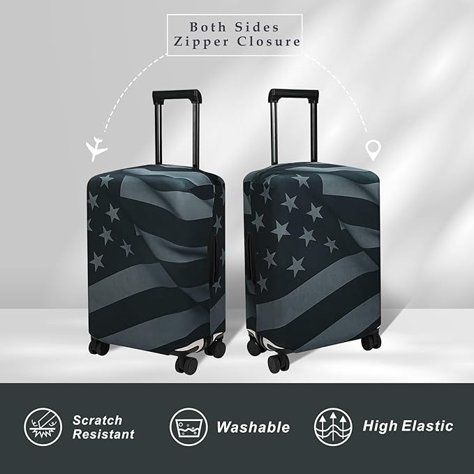 Explore Land Travel Luggage Cover Suitcase Protector Fits 31-32 Inch Case (Flag, XL)